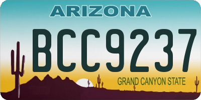 AZ license plate BCC9237