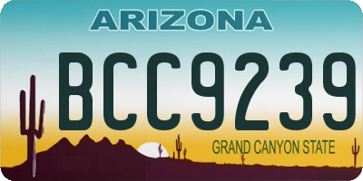 AZ license plate BCC9239