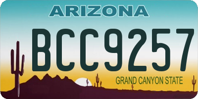 AZ license plate BCC9257