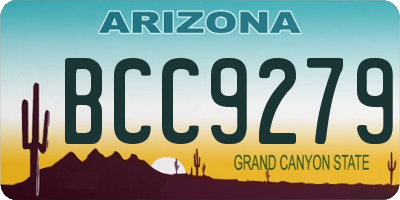 AZ license plate BCC9279