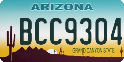 AZ license plate BCC9304