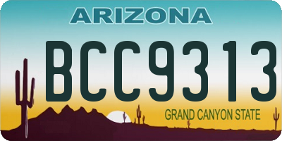 AZ license plate BCC9313