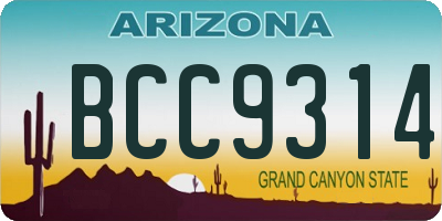 AZ license plate BCC9314