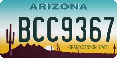 AZ license plate BCC9367