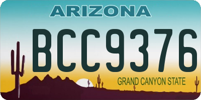 AZ license plate BCC9376