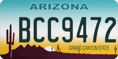 AZ license plate BCC9472