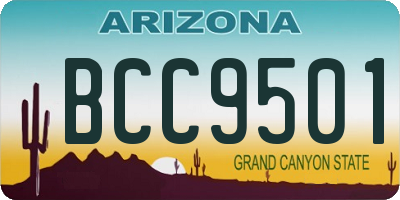 AZ license plate BCC9501