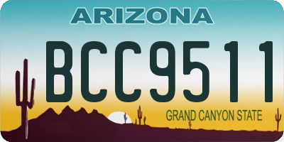 AZ license plate BCC9511