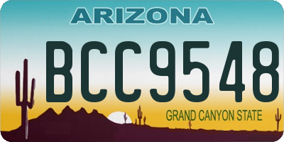 AZ license plate BCC9548