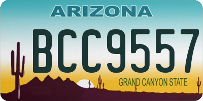 AZ license plate BCC9557