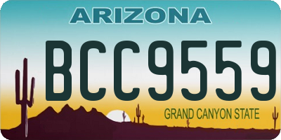 AZ license plate BCC9559