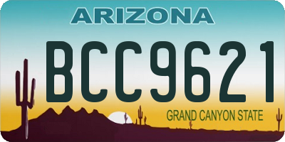 AZ license plate BCC9621