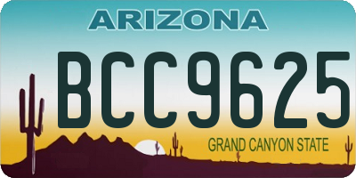 AZ license plate BCC9625