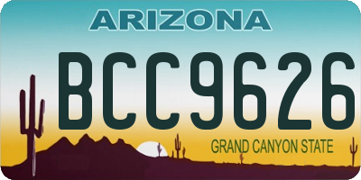 AZ license plate BCC9626