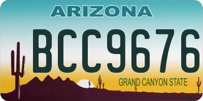 AZ license plate BCC9676