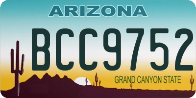 AZ license plate BCC9752