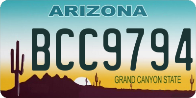 AZ license plate BCC9794