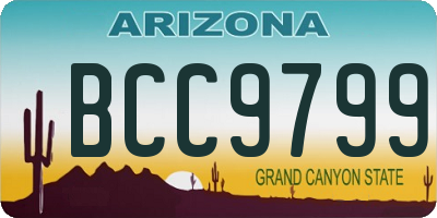 AZ license plate BCC9799