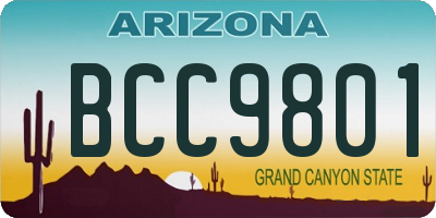 AZ license plate BCC9801