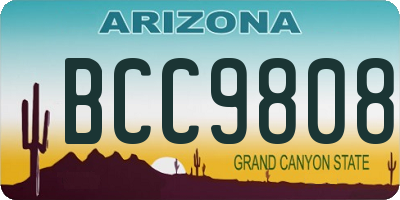 AZ license plate BCC9808