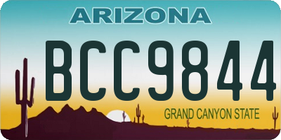 AZ license plate BCC9844