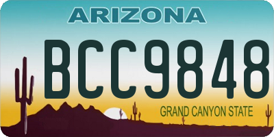 AZ license plate BCC9848