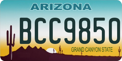 AZ license plate BCC9850