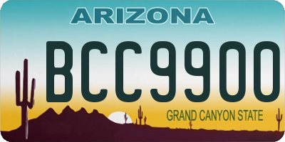 AZ license plate BCC9900