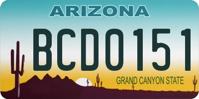 AZ license plate BCD0151