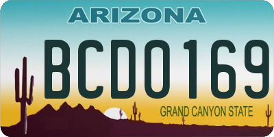 AZ license plate BCD0169