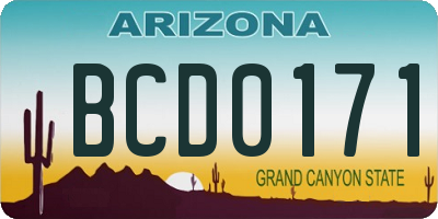 AZ license plate BCD0171