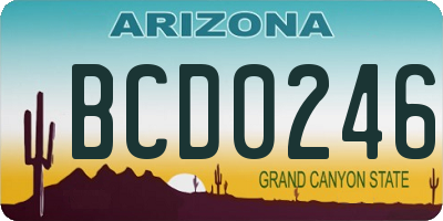 AZ license plate BCD0246