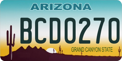 AZ license plate BCD0270