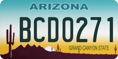 AZ license plate BCD0271