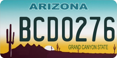 AZ license plate BCD0276