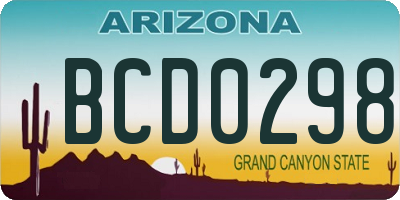 AZ license plate BCD0298