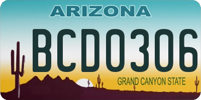 AZ license plate BCD0306