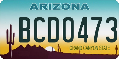 AZ license plate BCD0473