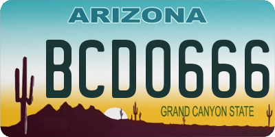 AZ license plate BCD0666