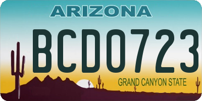 AZ license plate BCD0723