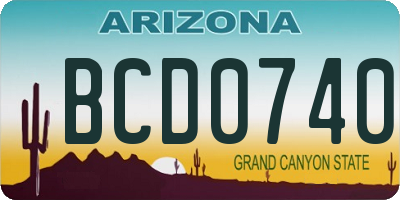 AZ license plate BCD0740