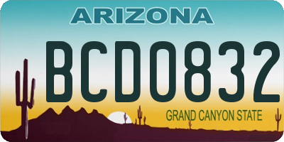 AZ license plate BCD0832