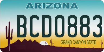 AZ license plate BCD0883