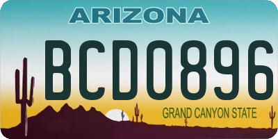 AZ license plate BCD0896