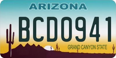 AZ license plate BCD0941