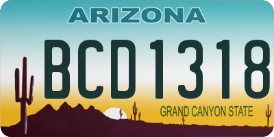 AZ license plate BCD1318