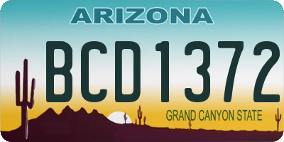 AZ license plate BCD1372