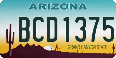 AZ license plate BCD1375