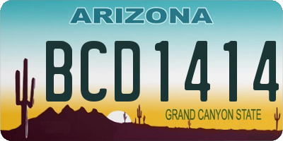 AZ license plate BCD1414