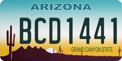 AZ license plate BCD1441